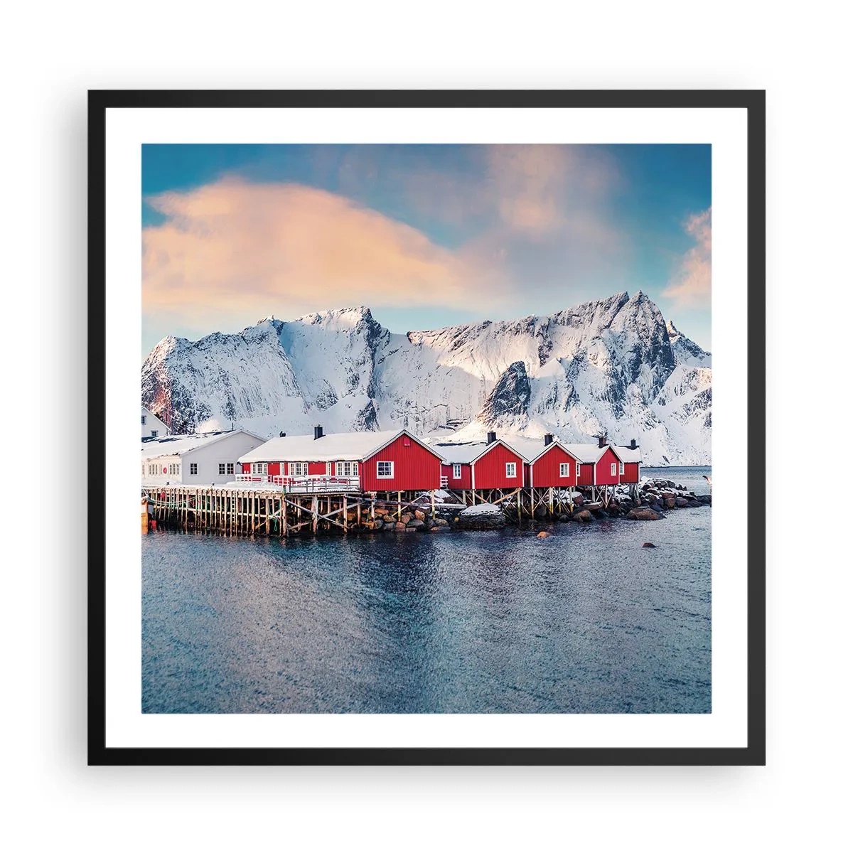 Poster in black frame - Northern Retreat - 60x60 cm