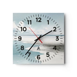 Wall clock - Clock on glass - Gentle Tide - 40x40 cm