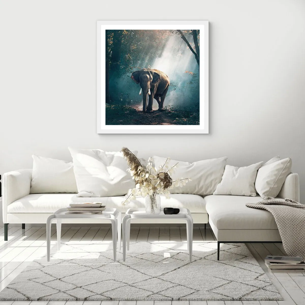 Poster in white frmae - Quiet Stroll - 40x40 cm