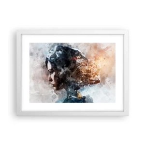Poster in white frmae - Tale about a Girl with a City in the Background - 40x30 cm