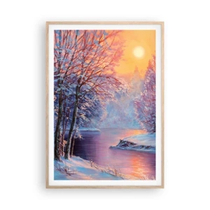 Poster in light oak frame - Colours of Winter - 70x100 cm