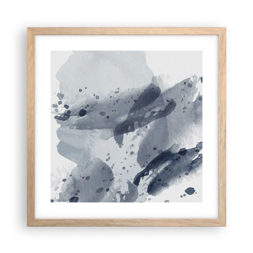 Poster in light oak frame - Study in Nature of Water - 40x40 cm