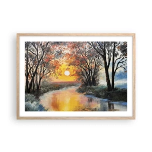 Poster in light oak frame - Autumn Impressions - 70x50 cm