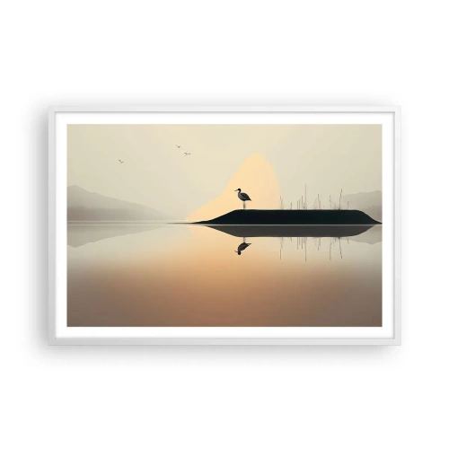 Poster in white frmae - Gentleman on the Lake - 91x61 cm