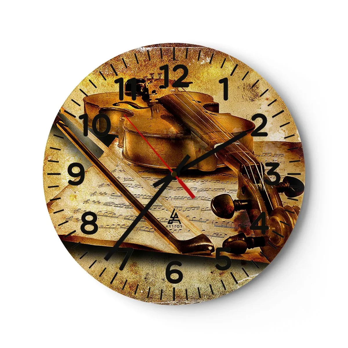 Wall clock - Clock on glass - Virtuoso Wanted - 30x30 cm