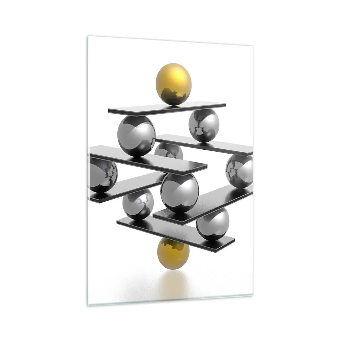 Glass picture - Gold-Silver Balance - 80x120 cm