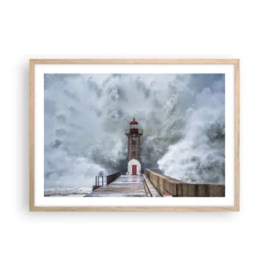 Poster in light oak frame - Roar of Waters, Whirr of the Wind - 70x50 cm