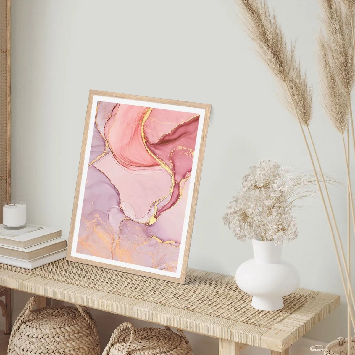 Poster in light oak frame - Caress of Colours - 40x50 cm