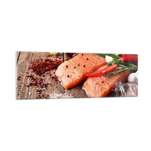 Glass picture - Norwegian Adventure in the Kitchen - 90x30 cm