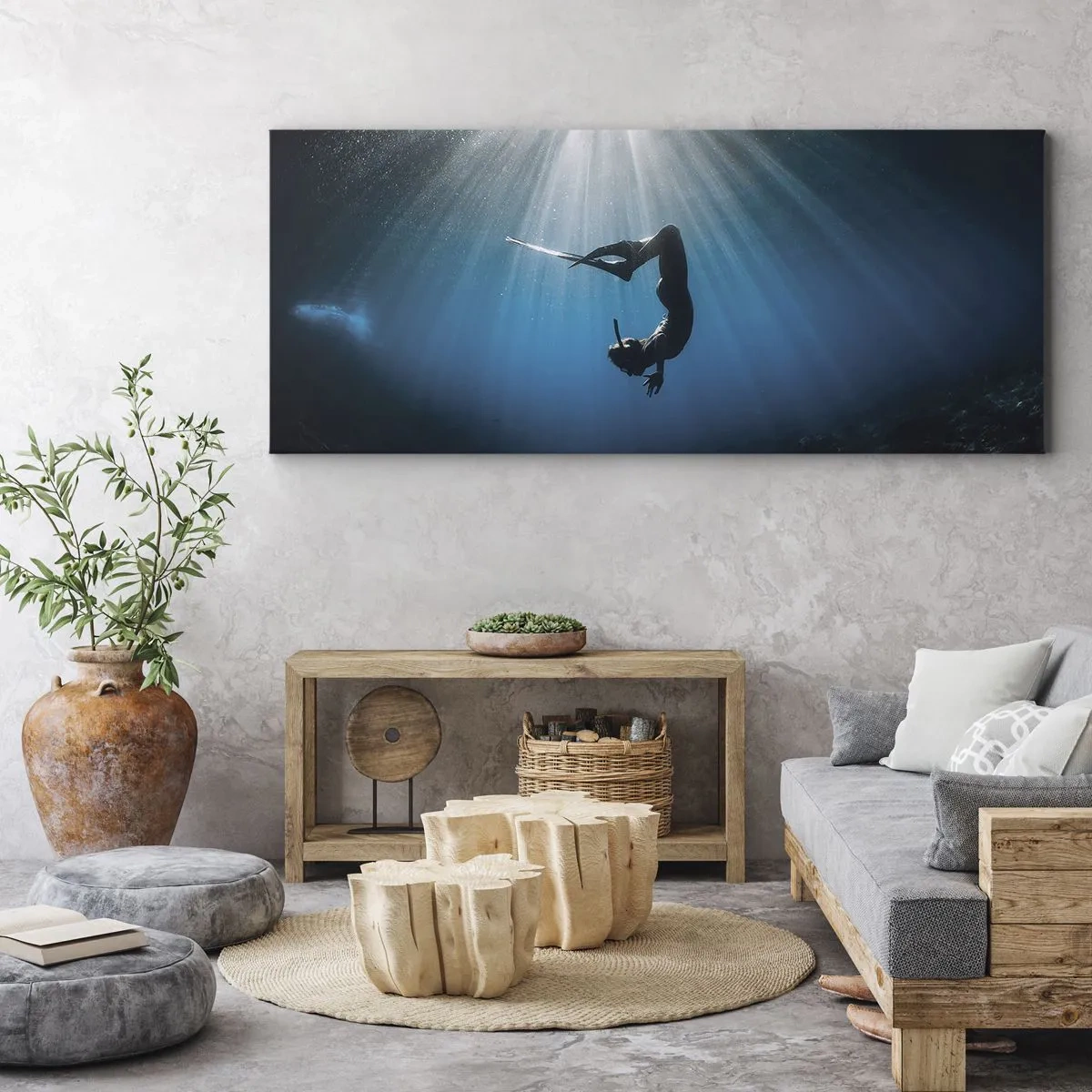 Canvas picture - Underwater dance - 120x50 cm