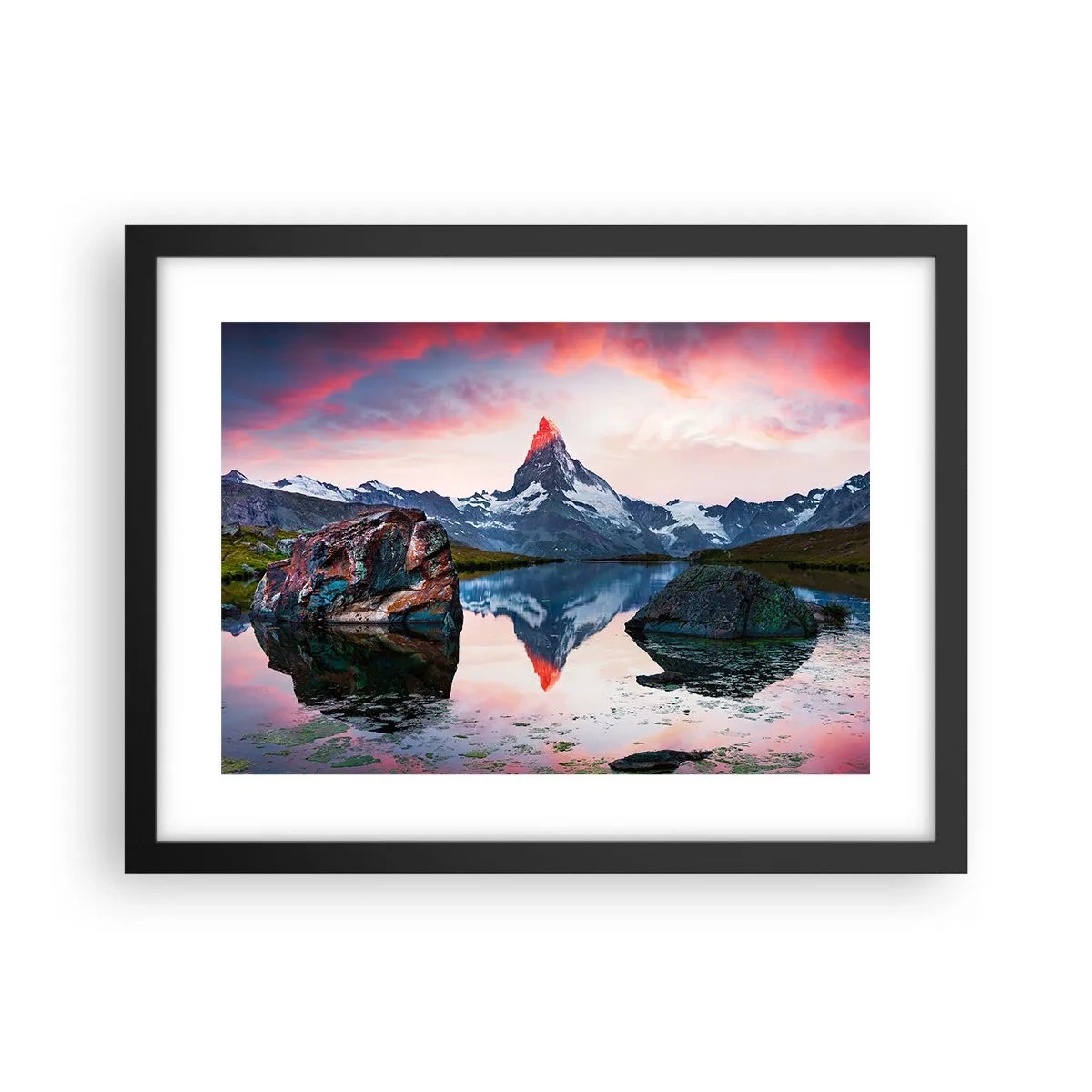 Poster in black frame - Heart of the Mountains Is Hot - 40x30 cm