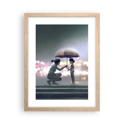 Poster in light oak frame - And Everything Is All Right - 30x40 cm