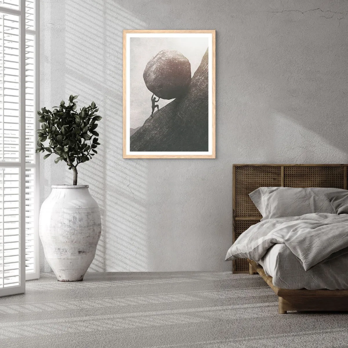 Poster in light oak frame - I Believe against Hope - 50x70 cm