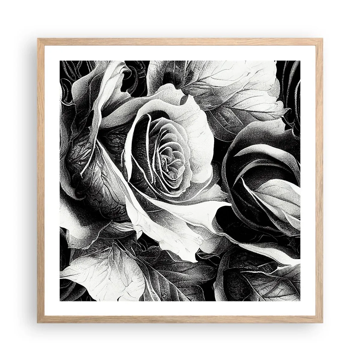 Poster in light oak frame - Always Queen - 60x60 cm