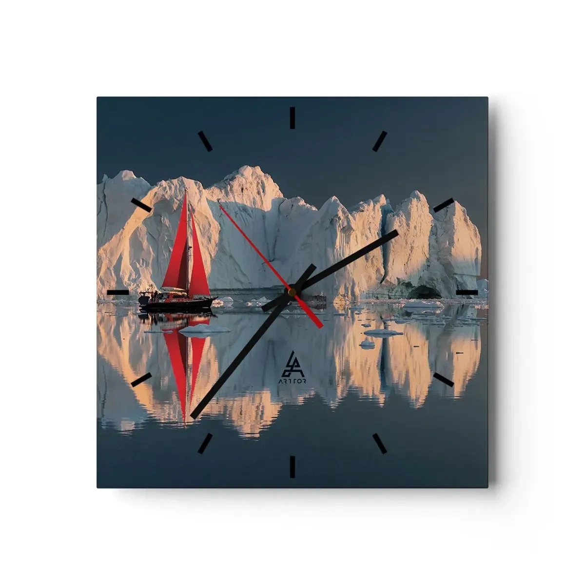 Wall clock - Clock on glass - On the Edge of the World - 30x30 cm
