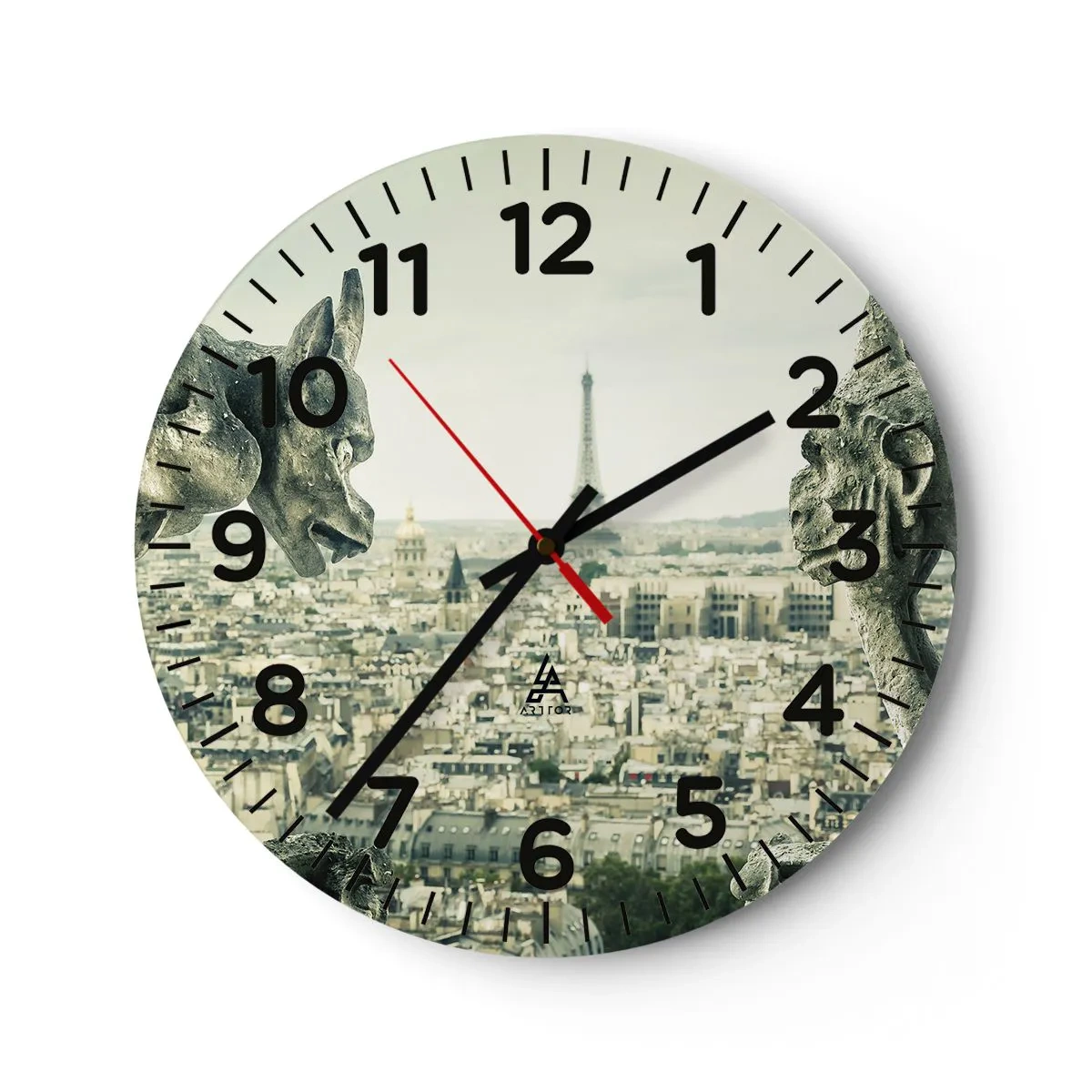 Wall clock - Clock on glass - Parisian Talks - 40x40 cm