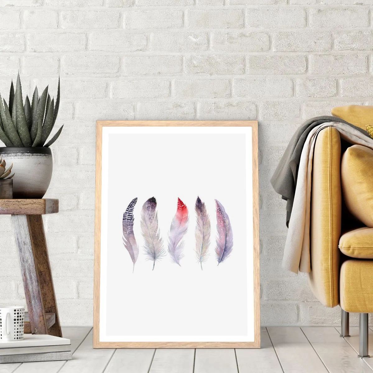 Poster in light oak frame - Delicate Like Pink Fog - 30x40 cm
