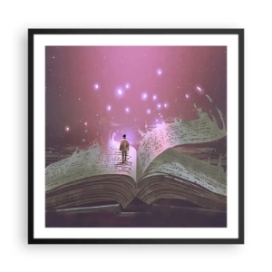 Poster in black frame - Invitation to Another World -Read It! - 60x60 cm