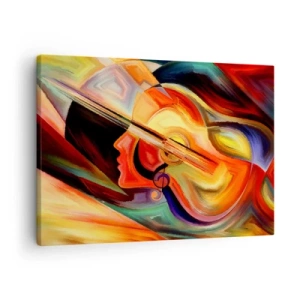 Canvas picture - Colorful abstraction inspired by music and guitar - 70x50cm - All Is Tuned Up - Modern wall decoration for the living room and bedroom ARTTOR