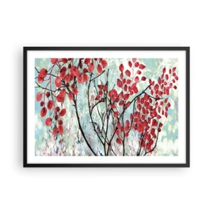 Poster in black frame - Tree in Scarlet - 70x50 cm
