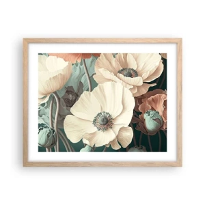 Poster in light oak frame - Whisper of the Poppies - 50x40 cm