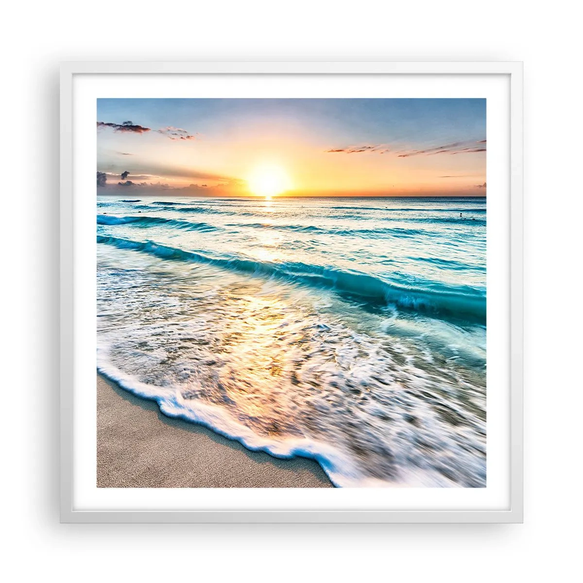 Poster in white frmae - Sunset View - 60x60 cm