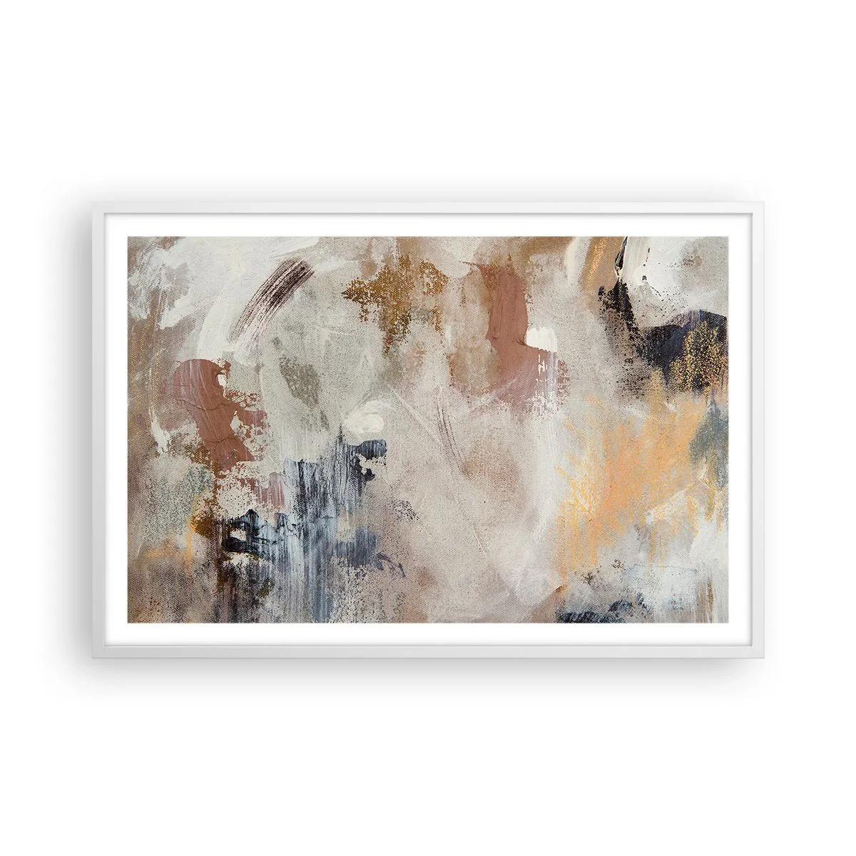 Poster in white frmae - Foggy Abstract - 91x61 cm