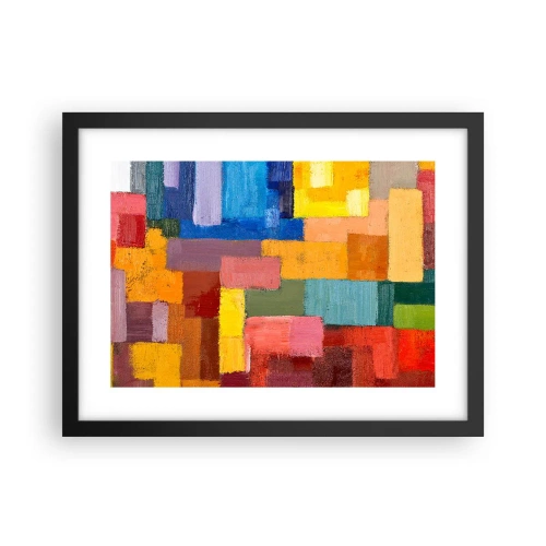 Poster in black frame - Each Different, All Colourful - 40x30 cm