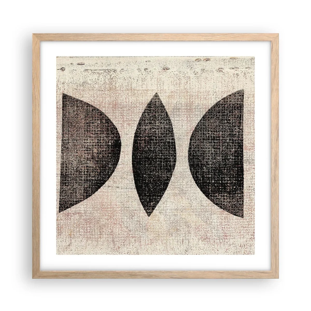Poster in light oak frame - Ethnic Abstraction - 50x50 cm