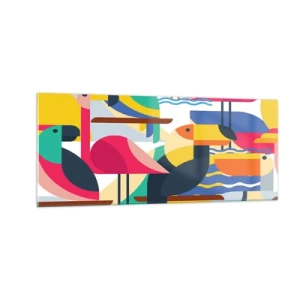 Glass picture - Birds' Party - 100x40 cm