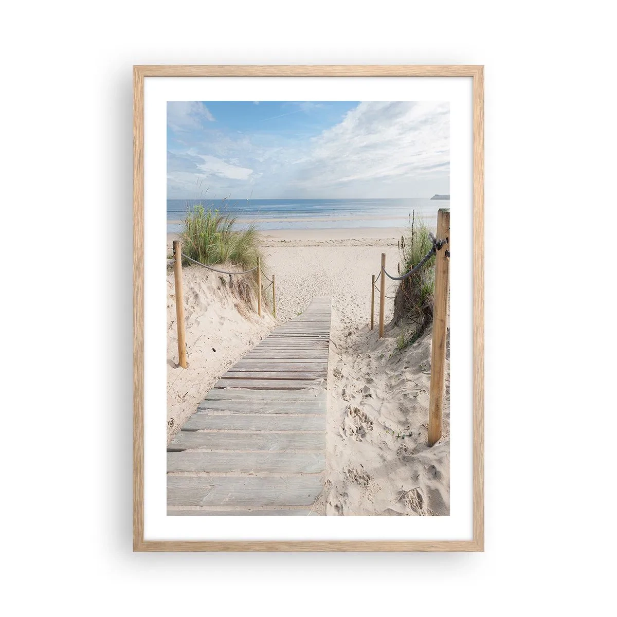 Poster in light oak frame - Until the Horizon - 50x70 cm