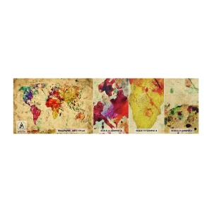 Photo Wallpaper Sample Premium Canvas - Life as a Colourful World Map - World map, Continents, Travels - 100x30 cm