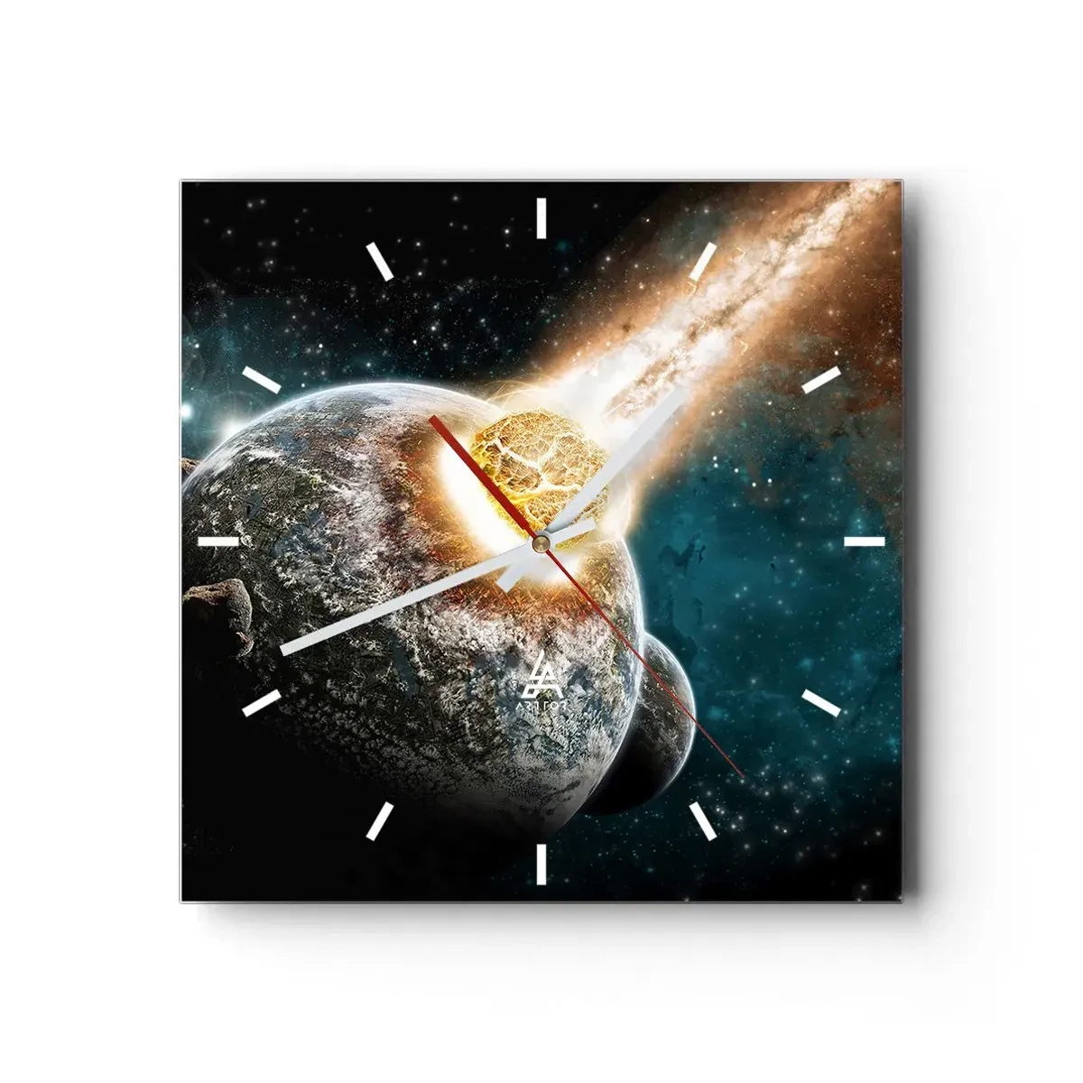 Wall clock - Clock on glass - Demise or Birth? - 30x30 cm