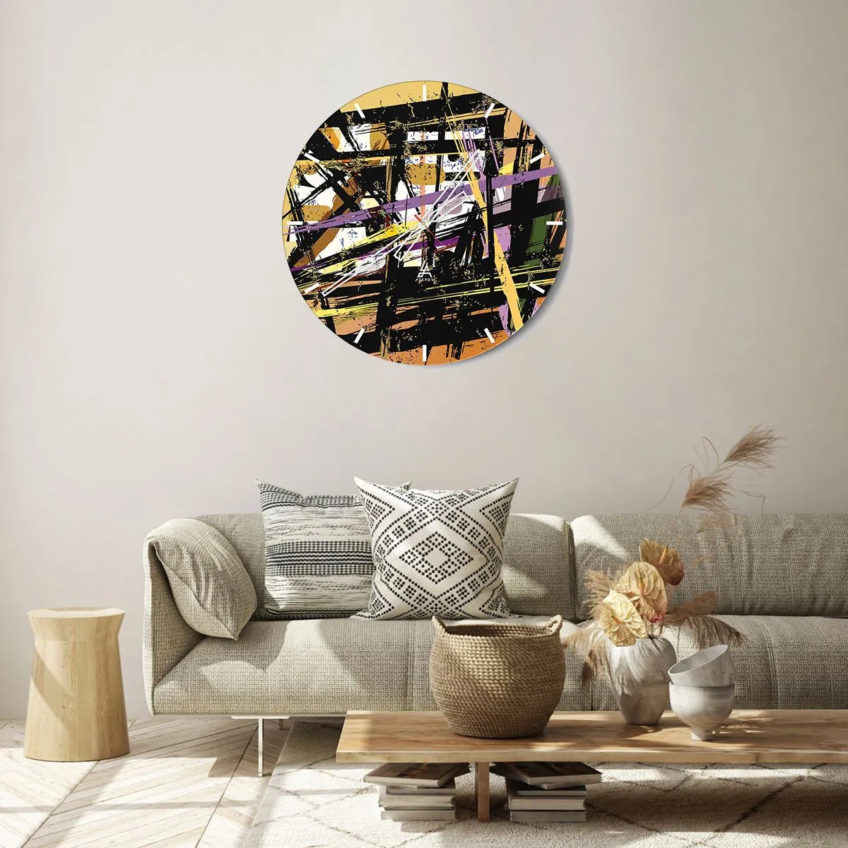 Wall clock - Clock on glass - Sharp Cuts - 40x40 cm