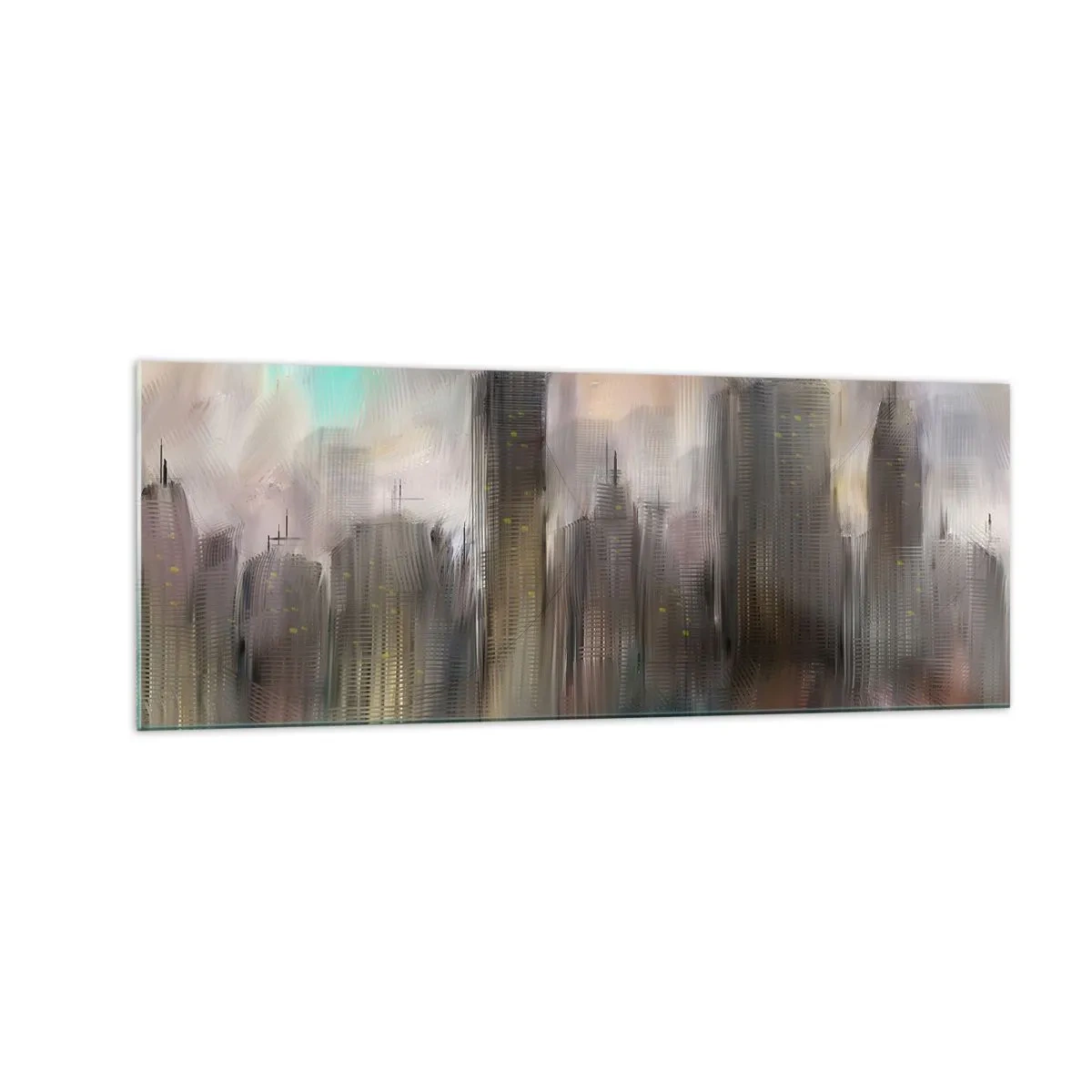 Glass picture - Composition of Steel, Stone and Fog - 140x50 cm