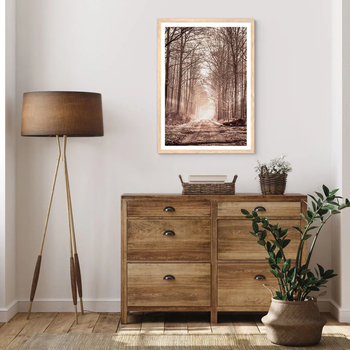 Poster in light oak frame - Cathedral of the Forest - 61x91 cm