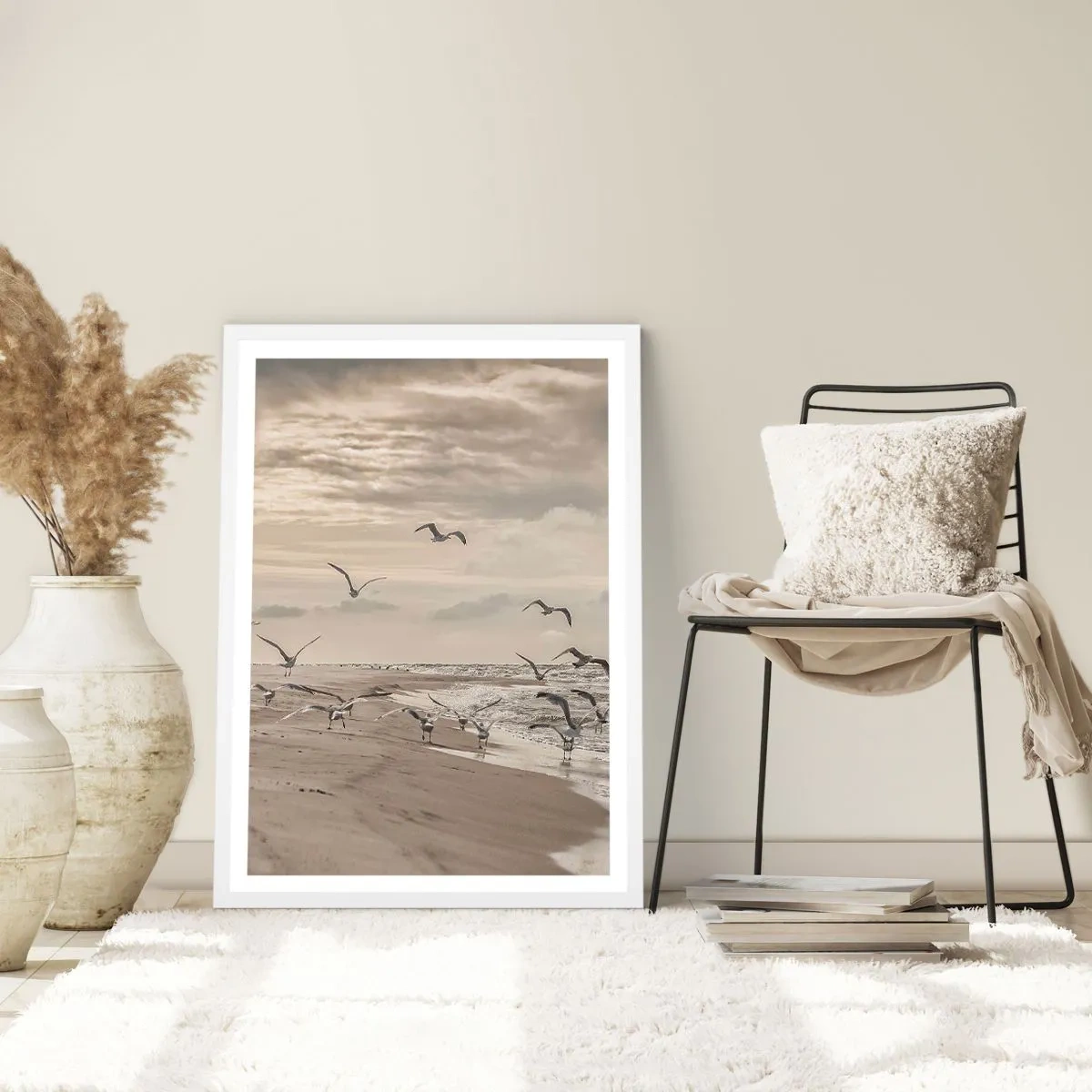 Poster in white frmae - Sound of the Sea, Singing of the Birds - 30x40 cm