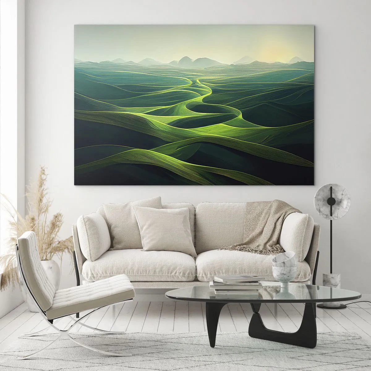 Glass picture - In Green Valleys - 120x80 cm