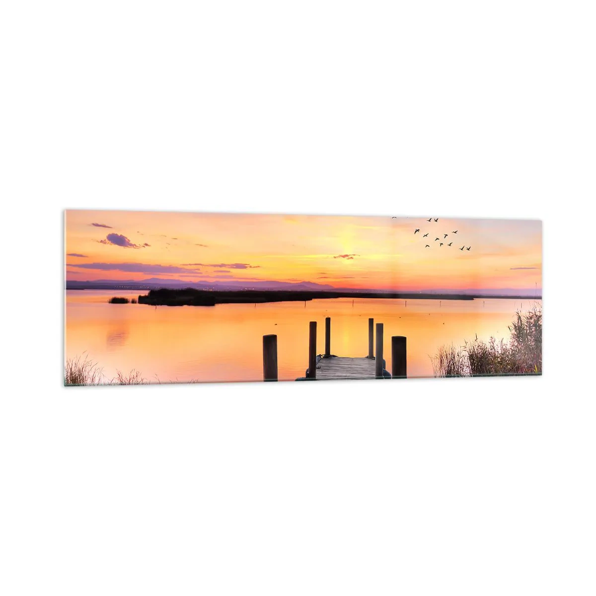 Glass picture - Violet Quiet Dawn - 160x50 cm