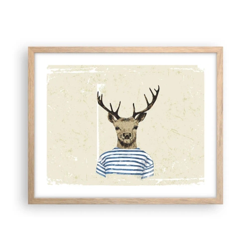 Poster in light oak frame - Becaue I Like Striped T-Shirts - 50x40 cm
