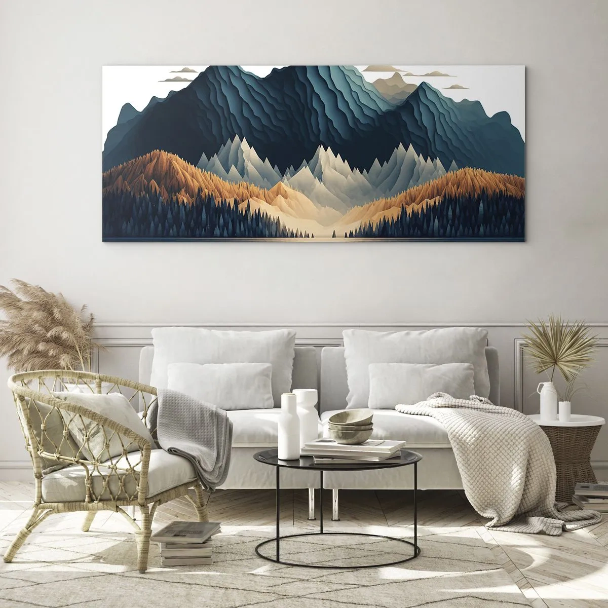Glass picture - Perfect Mountain Landscape - 140x50 cm