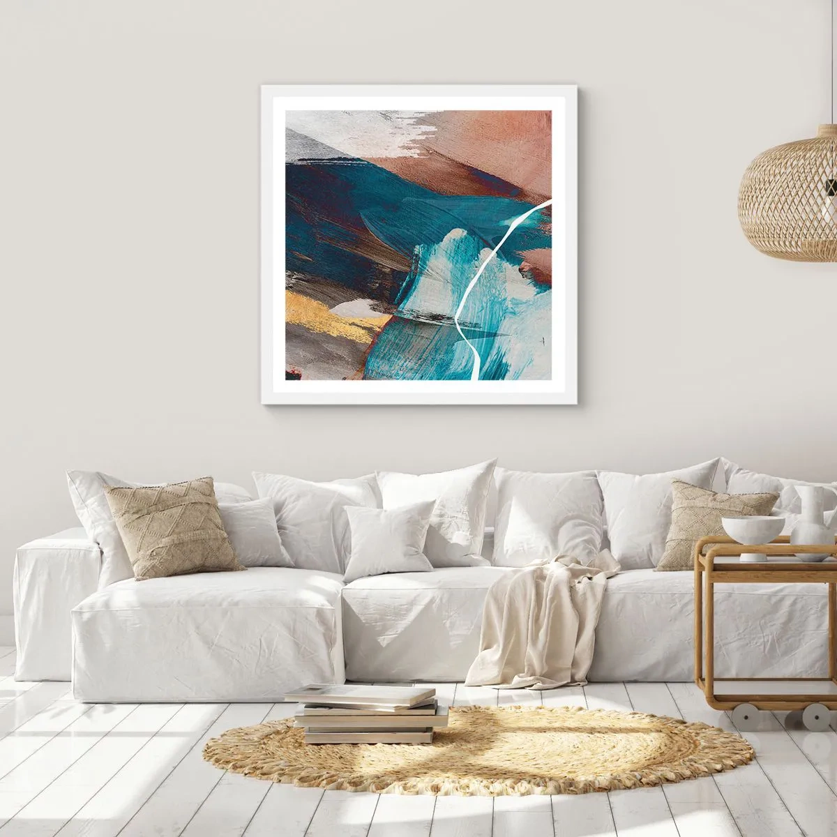 Poster in white frmae - With Panache and Energy - 40x40 cm