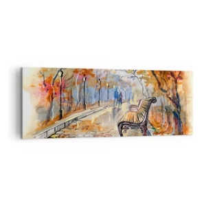 Canvas picture - Walking together into Autumn - 140x50 cm