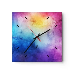 Wall clock - Clock on glass - Almost in Seventh Heaven - 30x30 cm