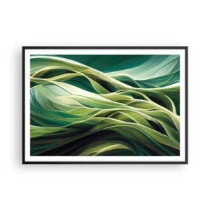 Poster in black frame - Abstract Playing Green - 100x70 cm