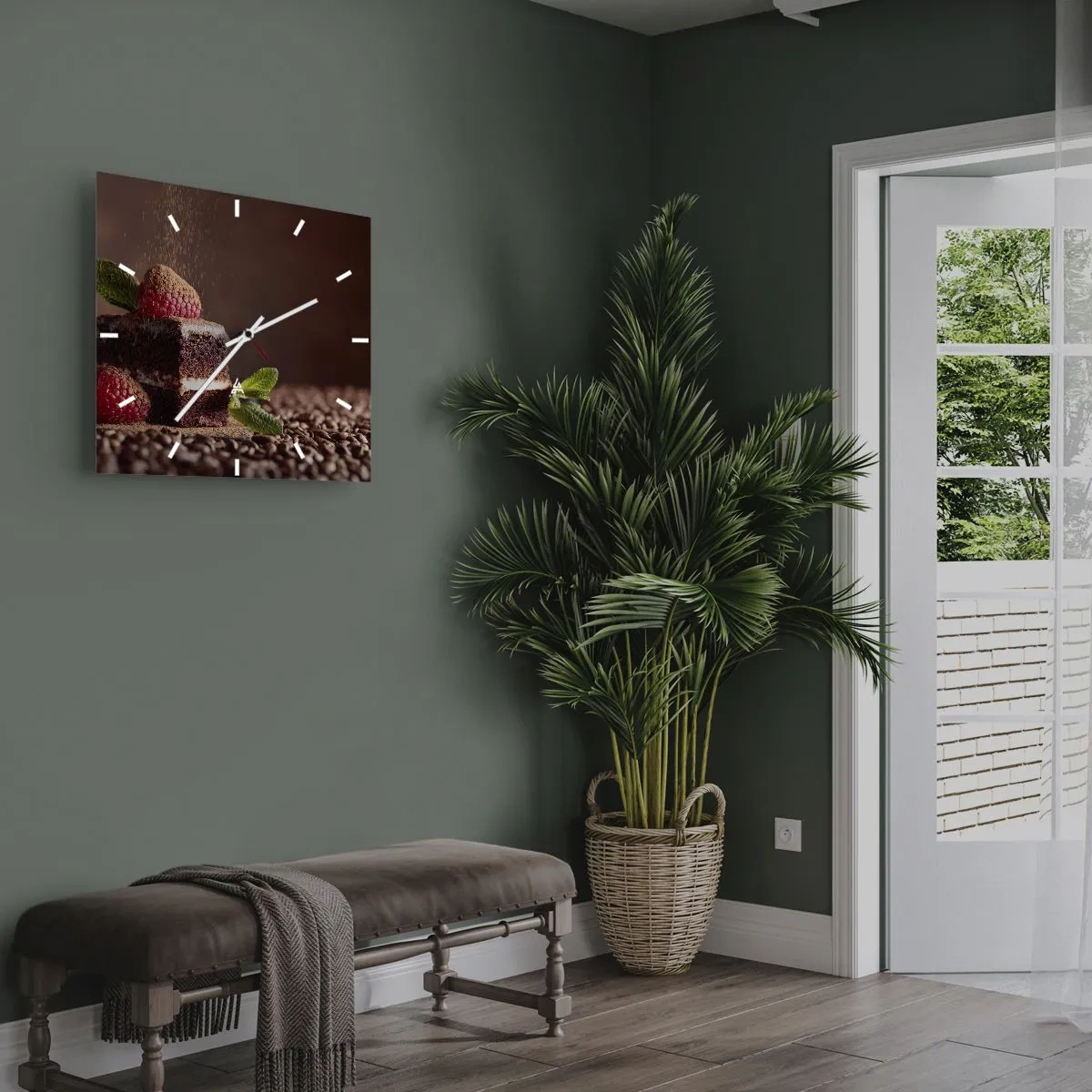 Wall clock - Clock on glass - Life Is Sweet - 30x30 cm