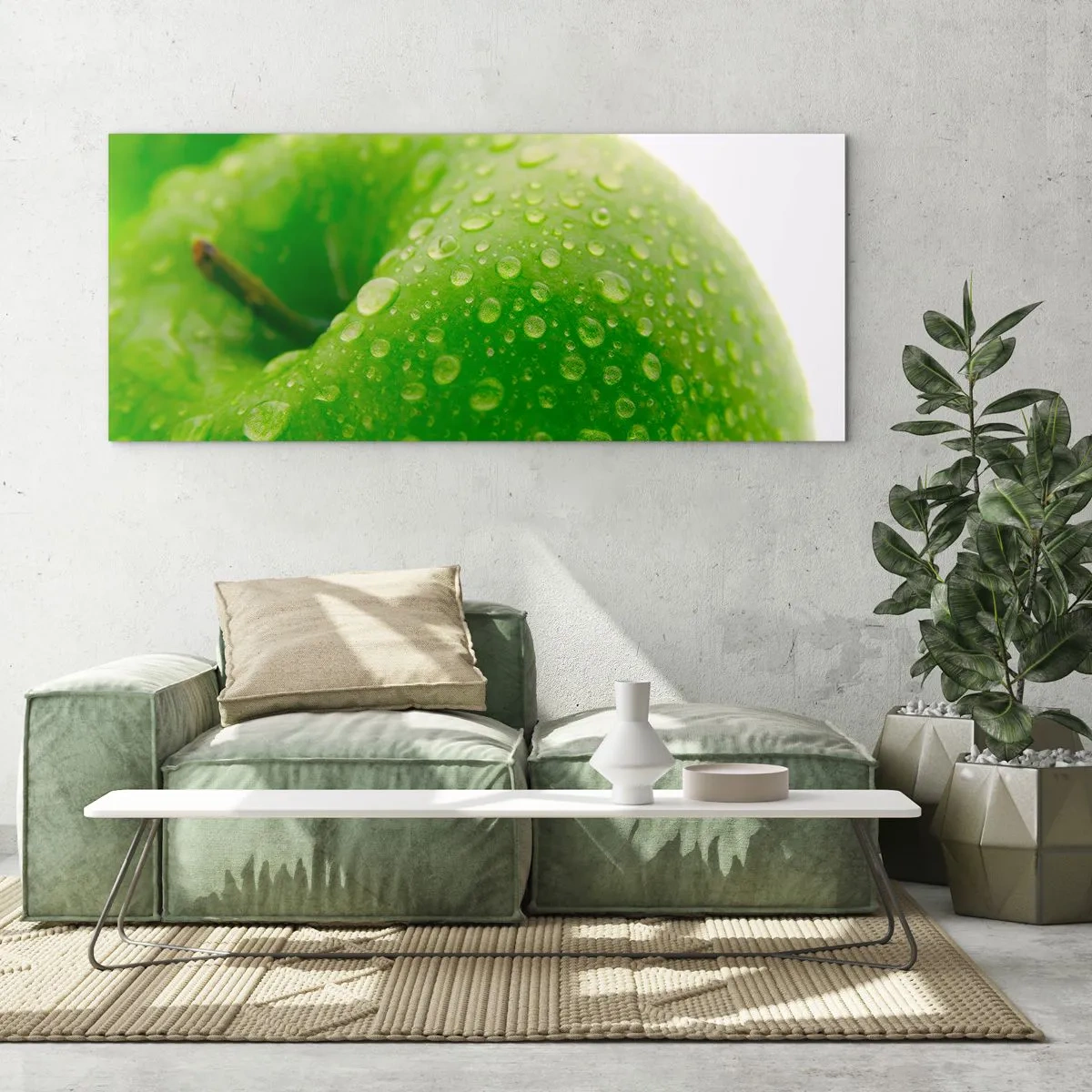 Glass picture - Green, Cool Freshenss - 120x50 cm