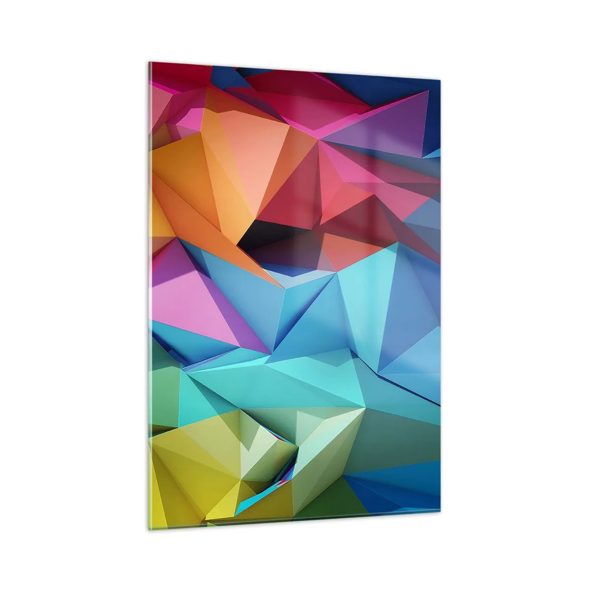 Glass picture - Rainbow Origami - 50x70 cm