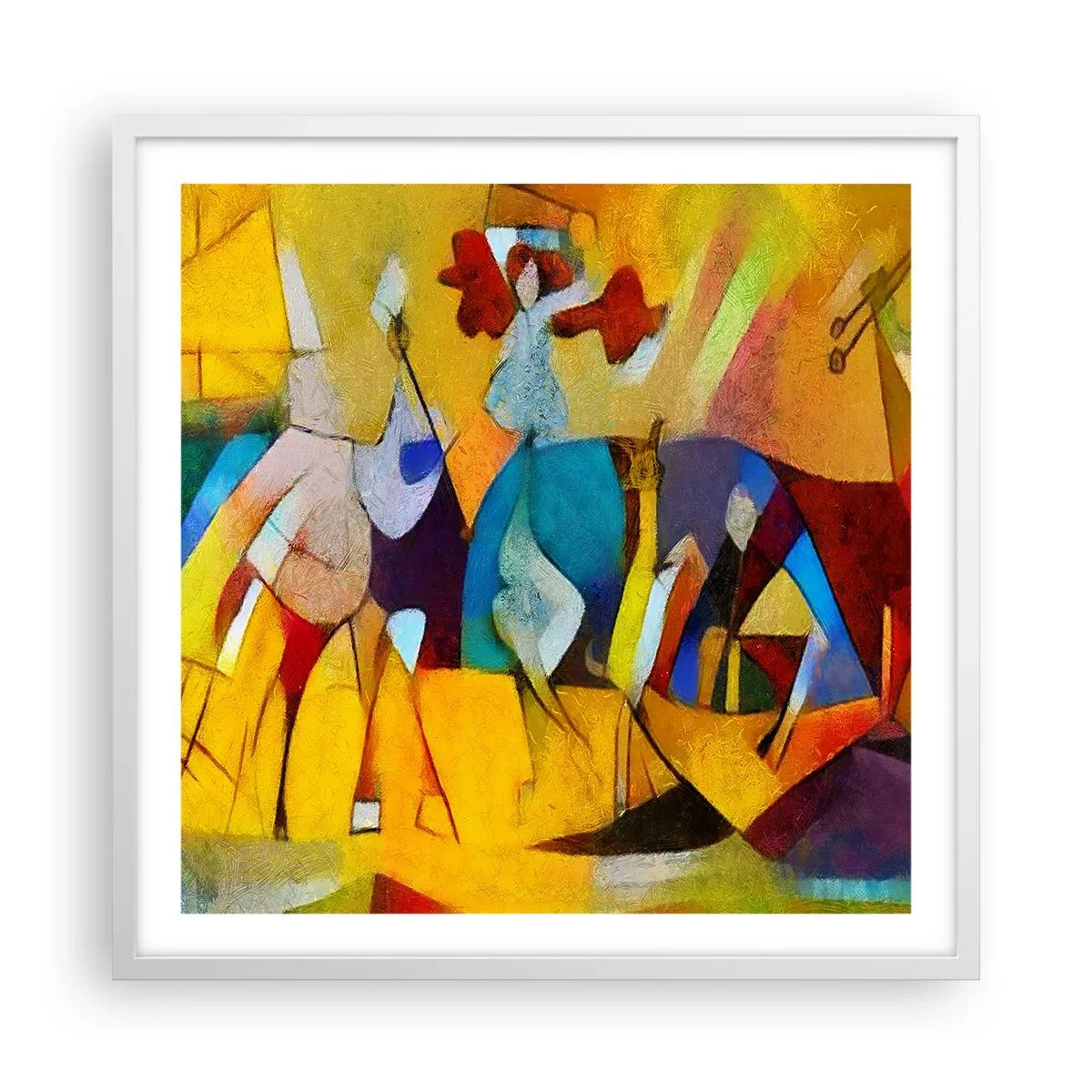 Poster in white frmae - Sun -Life - Happiness - 60x60 cm