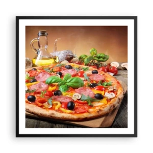 Poster in black frame - With a Real Italian Flavouring - 60x60 cm